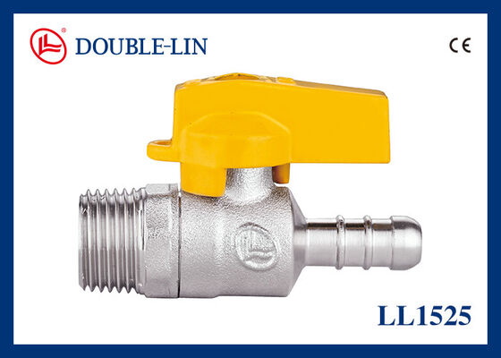 Conector de Mangueira Macho X 1/2" X 11mm Válvula Esférica de Gás em Latão