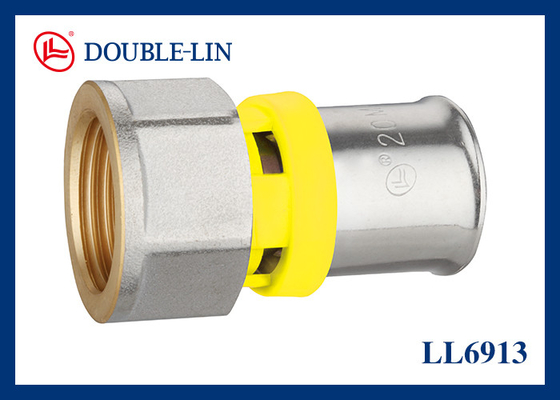 Acessórios de pressão de latão de união reta feminina 16 mm - 20 mm para gás