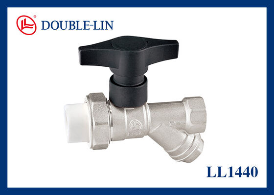 Filtro de manobra alta válvula de esferas de latão 3/4 polegadas com manobra T