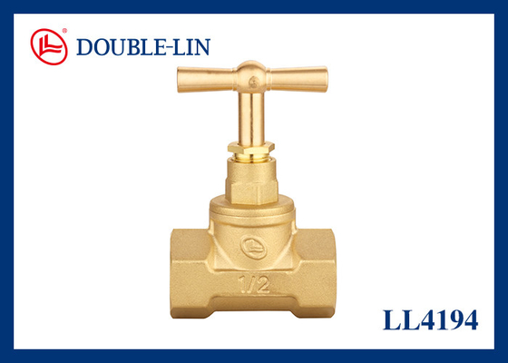 16 Bar Pressão de Trabalho ISO228 Filamento 14°F a 248°Female x Female 1/2" Brass Stop Valve