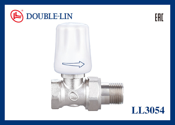 Válvula de radiador reta com pressão de trabalho de 10 bar e temperatura de trabalho de 0℃ a 120℃