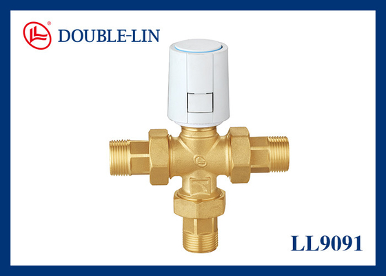 Válvula Divergente Motorizada de Latão de Três Vias 3/4 Polegada Rosca ISO228