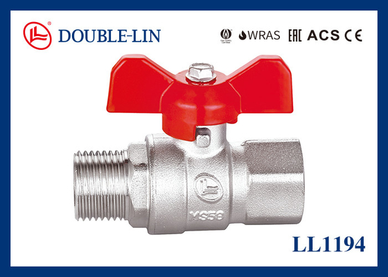 1/4" a 1 1/4" da barra longa fêmea da linha 25 do homem X válvula de bola de bronze com punho de T