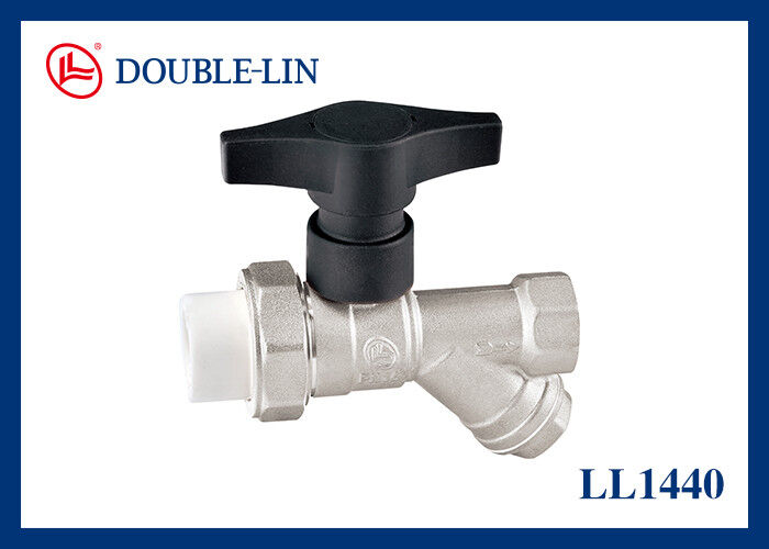 Filtro de manobra alta válvula de esferas de latão 3/4 polegadas com manobra T