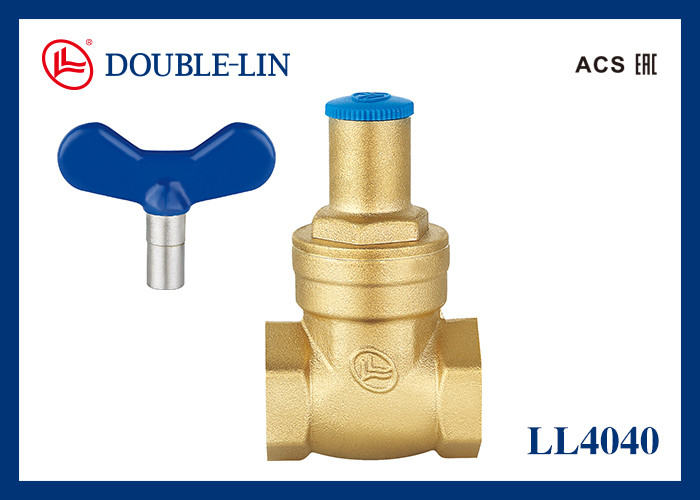 Válvula de Gaveta de Latão 1/2"-2" com Manípulo Bloqueável 16 Bar de Pressão