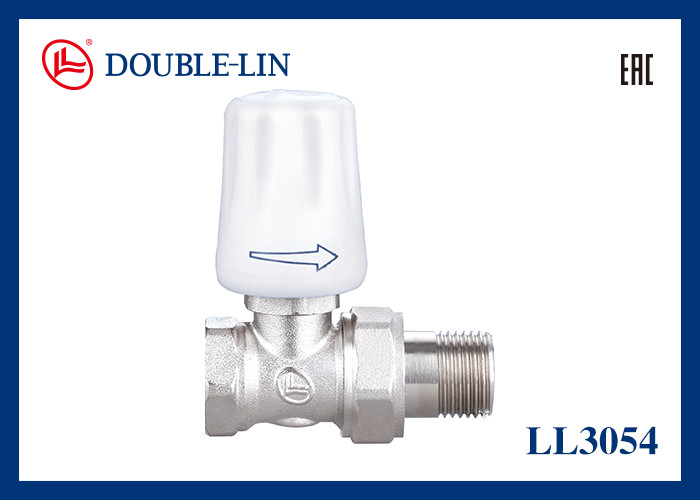 Válvula de radiador reta com pressão de trabalho de 10 bar e temperatura de trabalho de 0℃ a 120℃