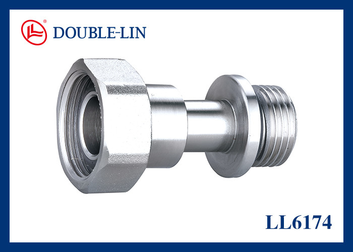 Extensão autosselante em latão cromado polido Tamanho F3/4"×M1/2" F1"×M3/4"